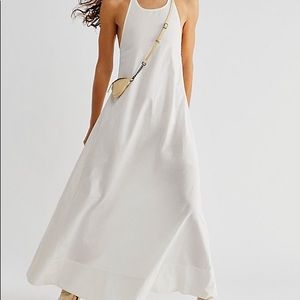 PRICE REDUCED!! Free People White Backless Maxi Halter Dress - Size Large
